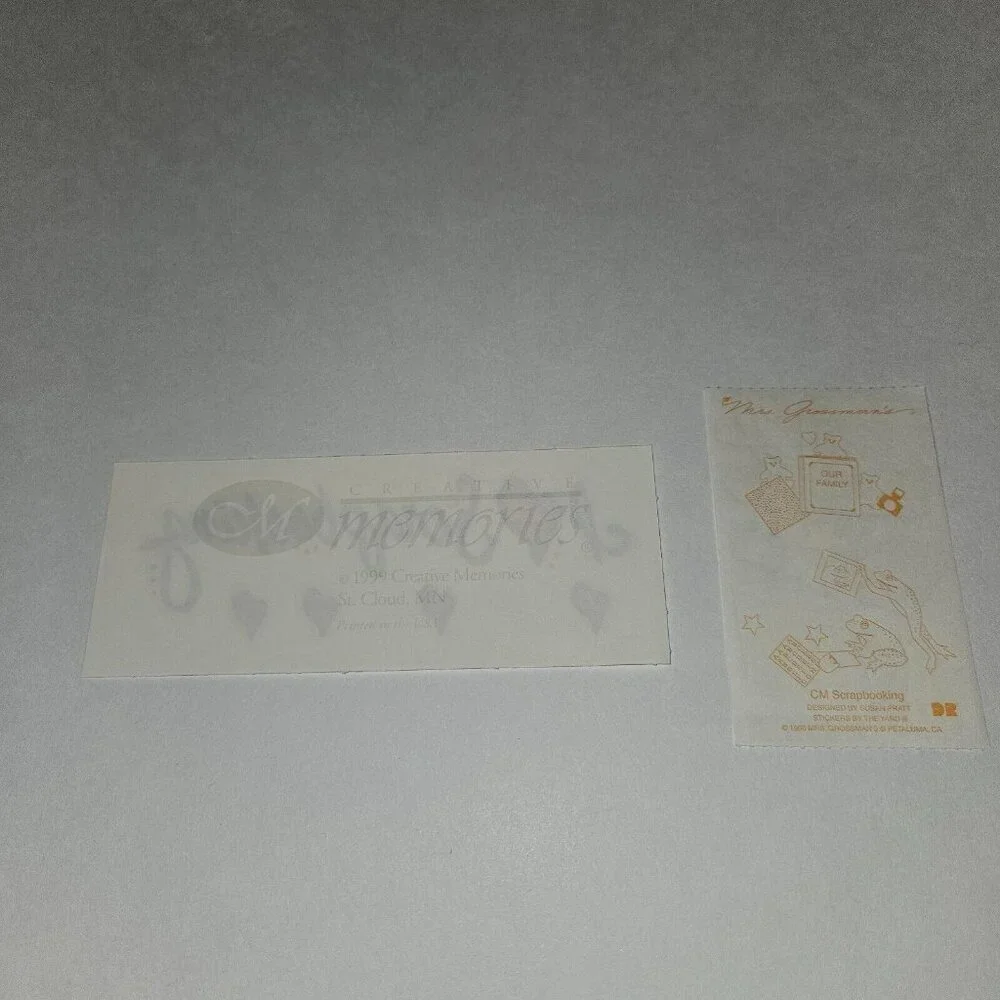VTG Creative Memories Hostess Gift Scrapbooking Stickers Die Cut 1999 NEVER USED